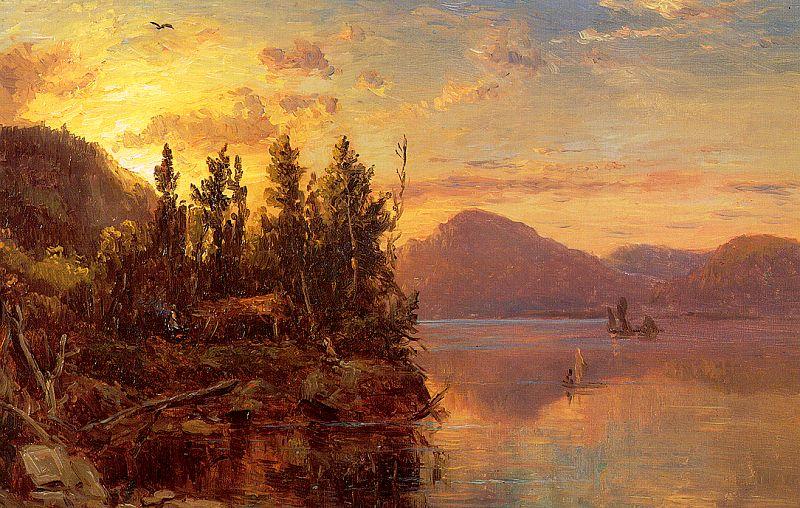 Regis-Francois Gignoux  Lake George at Sunset 1862 oil painting picture